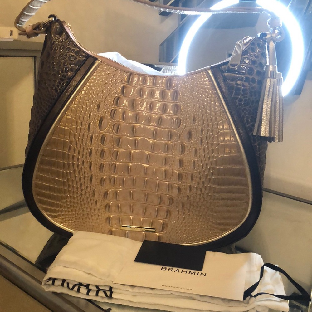Brahmin Portia Collection Amira Crocodile-Embossed